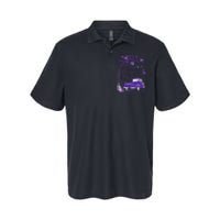 I Wear Purple For My Dad Alzheimers Awareness Truck Softstyle Adult Sport Polo