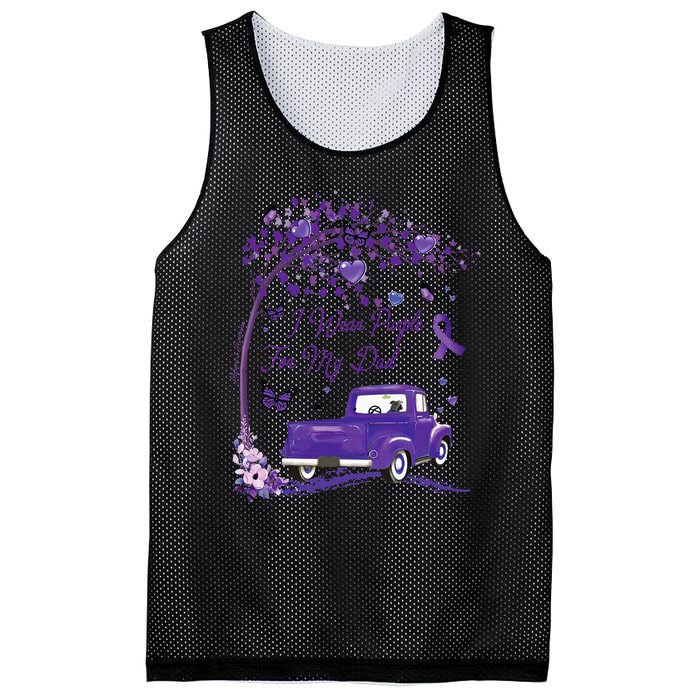 I Wear Purple For My Dad Alzheimers Awareness Truck Mesh Reversible Basketball Jersey Tank