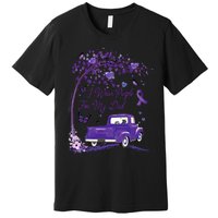 I Wear Purple For My Dad Alzheimers Awareness Truck Premium T-Shirt