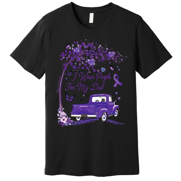 I Wear Purple For My Dad Alzheimers Awareness Truck Premium T-Shirt