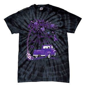 I Wear Purple For My Dad Alzheimers Awareness Truck Tie-Dye T-Shirt