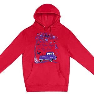 I Wear Purple For My Dad Alzheimers Awareness Truck Premium Pullover Hoodie