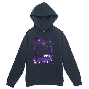 I Wear Purple For My Dad Alzheimers Awareness Truck Urban Pullover Hoodie