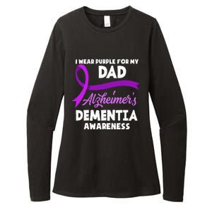 I Wear Purple For My Dad Alzheimers Dementia Awareness Womens CVC Long Sleeve Shirt