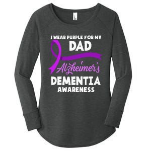 I Wear Purple For My Dad Alzheimers Dementia Awareness Women's Perfect Tri Tunic Long Sleeve Shirt