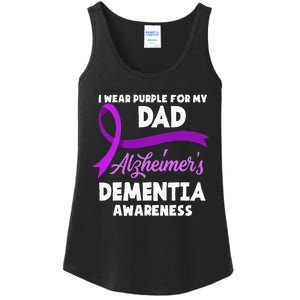 I Wear Purple For My Dad Alzheimers Dementia Awareness Ladies Essential Tank