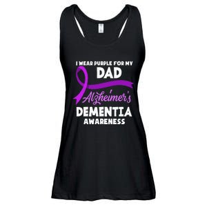 I Wear Purple For My Dad Alzheimers Dementia Awareness Ladies Essential Flowy Tank