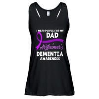 I Wear Purple For My Dad Alzheimers Dementia Awareness Ladies Essential Flowy Tank