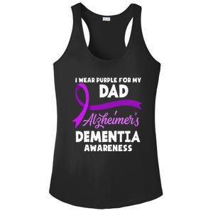 I Wear Purple For My Dad Alzheimers Dementia Awareness Ladies PosiCharge Competitor Racerback Tank