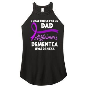 I Wear Purple For My Dad Alzheimers Dementia Awareness Women's Perfect Tri Rocker Tank