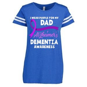 I Wear Purple For My Dad Alzheimers Dementia Awareness Enza Ladies Jersey Football T-Shirt