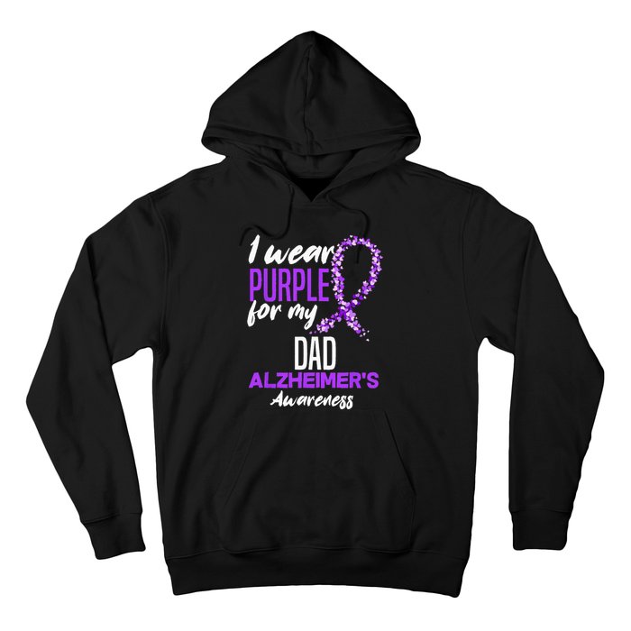 I Wear Purple For My Dad Dementia Alzheimers Awareness Hoodie