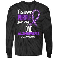 I Wear Purple For My Dad Dementia Alzheimers Awareness Tie-Dye Long Sleeve Shirt