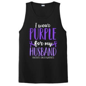 I Wear Purple For My Husband Pancreatic Cancer Awareness Meaningful Gift PosiCharge Competitor Tank