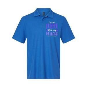 I Wear Purple For My Husband Pancreatic Cancer Awareness Meaningful Gift Softstyle Adult Sport Polo