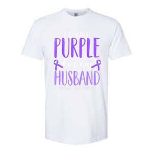 I Wear Purple For My Husband Pancreatic Cancer Awareness Meaningful Gift Softstyle CVC T-Shirt