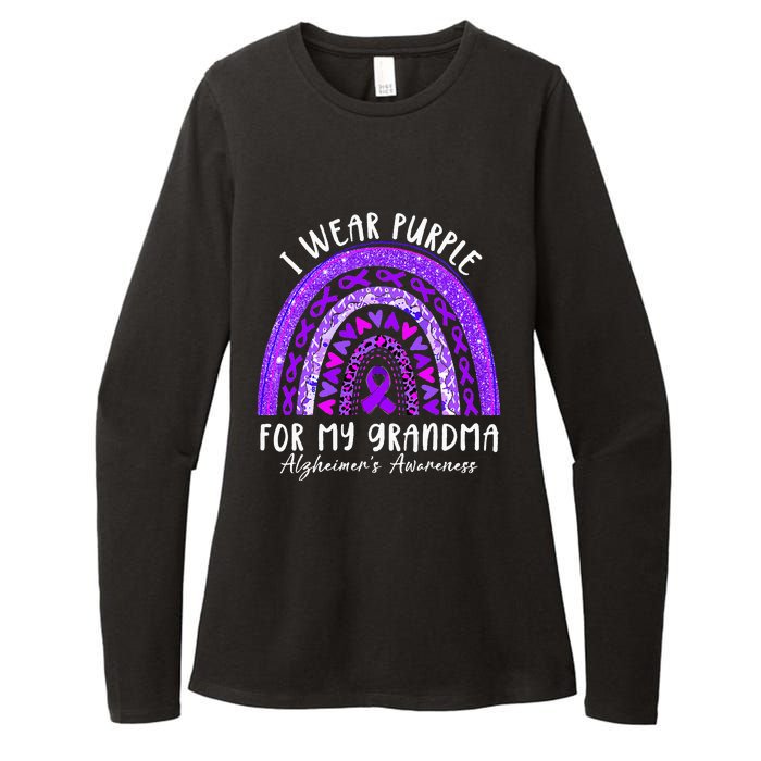 I Wear Purple For My Grandma Alzheimers Awareness Rainbow Womens CVC Long Sleeve Shirt