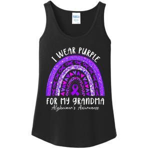 I Wear Purple For My Grandma Alzheimers Awareness Rainbow Ladies Essential Tank