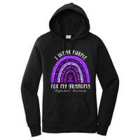 I Wear Purple For My Grandma Alzheimers Awareness Rainbow Women's Pullover Hoodie