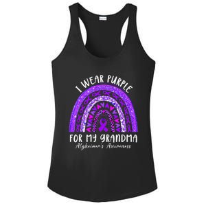 I Wear Purple For My Grandma Alzheimers Awareness Rainbow Ladies PosiCharge Competitor Racerback Tank