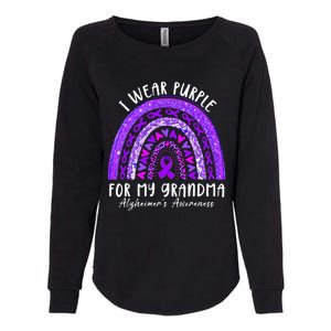 I Wear Purple For My Grandma Alzheimers Awareness Rainbow Womens California Wash Sweatshirt