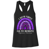 I Wear Purple For My Grandma Alzheimers Awareness Rainbow Women's Racerback Tank