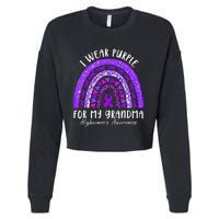 I Wear Purple For My Grandma Alzheimers Awareness Rainbow Cropped Pullover Crew