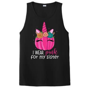 I Wear Pink For My Sister Breast Cancer Awareness Pumpkin Unicorn PosiCharge Competitor Tank