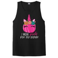 I Wear Pink For My Sister Breast Cancer Awareness Pumpkin Unicorn PosiCharge Competitor Tank