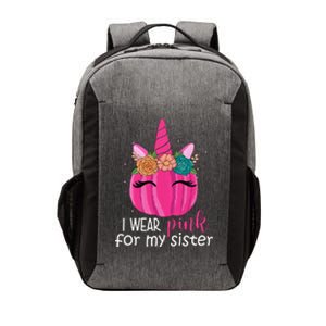 I Wear Pink For My Sister Breast Cancer Awareness Pumpkin Unicorn Vector Backpack