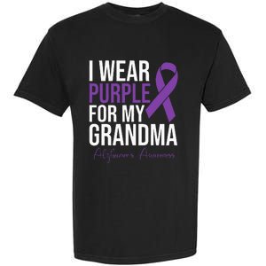 I Wear Purple For My Grandma Alzheimers Awareness Garment-Dyed Heavyweight T-Shirt