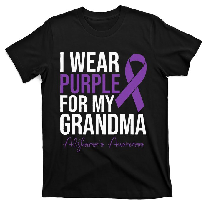 I Wear Purple For My Grandma Alzheimers Awareness T-Shirt