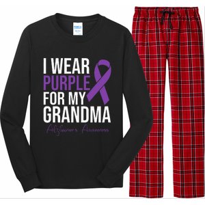 I Wear Purple For My Grandma Alzheimers Awareness Long Sleeve Pajama Set