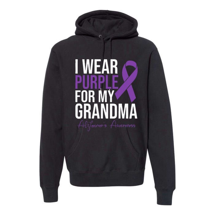 I Wear Purple For My Grandma Alzheimers Awareness Premium Hoodie