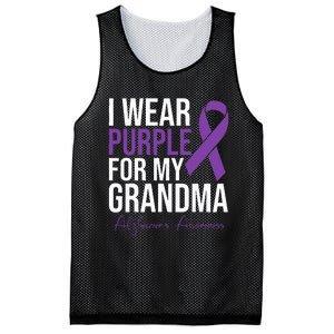 I Wear Purple For My Grandma Alzheimers Awareness Mesh Reversible Basketball Jersey Tank