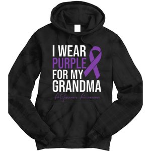 I Wear Purple For My Grandma Alzheimers Awareness Tie Dye Hoodie