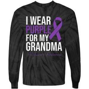 I Wear Purple For My Grandma Alzheimers Awareness Tie-Dye Long Sleeve Shirt