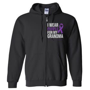 I Wear Purple For My Grandma Alzheimers Awareness Full Zip Hoodie