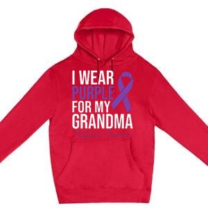 I Wear Purple For My Grandma Alzheimers Awareness Premium Pullover Hoodie