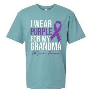 I Wear Purple For My Grandma Alzheimers Awareness Sueded Cloud Jersey T-Shirt