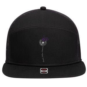 I Wear Purple For Domestic Violence Awareness 7 Panel Mesh Trucker Snapback Hat