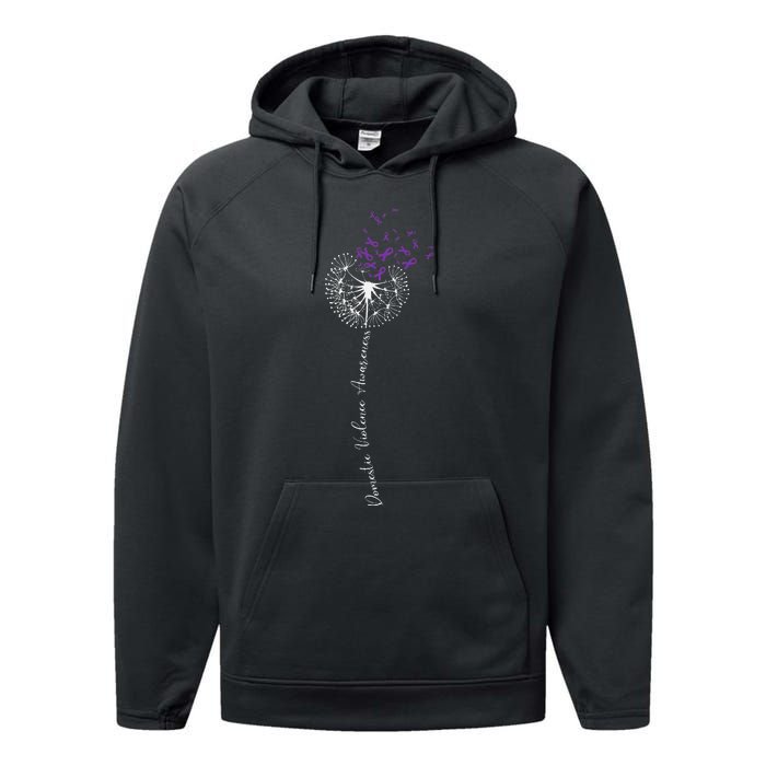 I Wear Purple For Domestic Violence Awareness Performance Fleece Hoodie