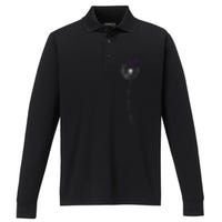 I Wear Purple For Domestic Violence Awareness Performance Long Sleeve Polo