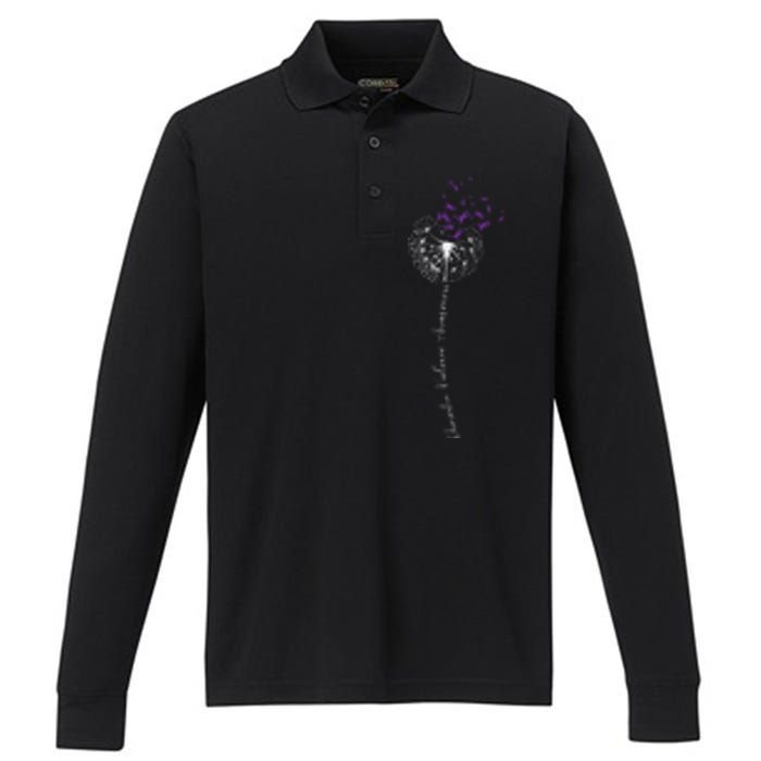 I Wear Purple For Domestic Violence Awareness Performance Long Sleeve Polo