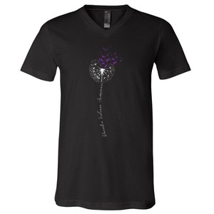 I Wear Purple For Domestic Violence Awareness V-Neck T-Shirt