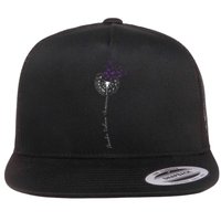 I Wear Purple For Domestic Violence Awareness Flat Bill Trucker Hat