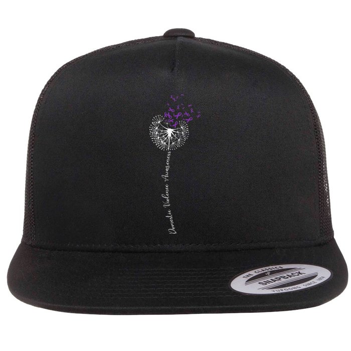 I Wear Purple For Domestic Violence Awareness Flat Bill Trucker Hat