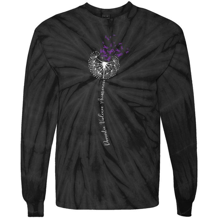 I Wear Purple For Domestic Violence Awareness Tie-Dye Long Sleeve Shirt