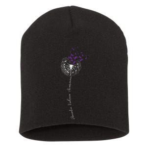 I Wear Purple For Domestic Violence Awareness Short Acrylic Beanie