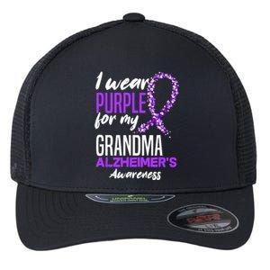 I Wear Purple For My Grandma Dementia Alzheimers Awareness Flexfit Unipanel Trucker Cap